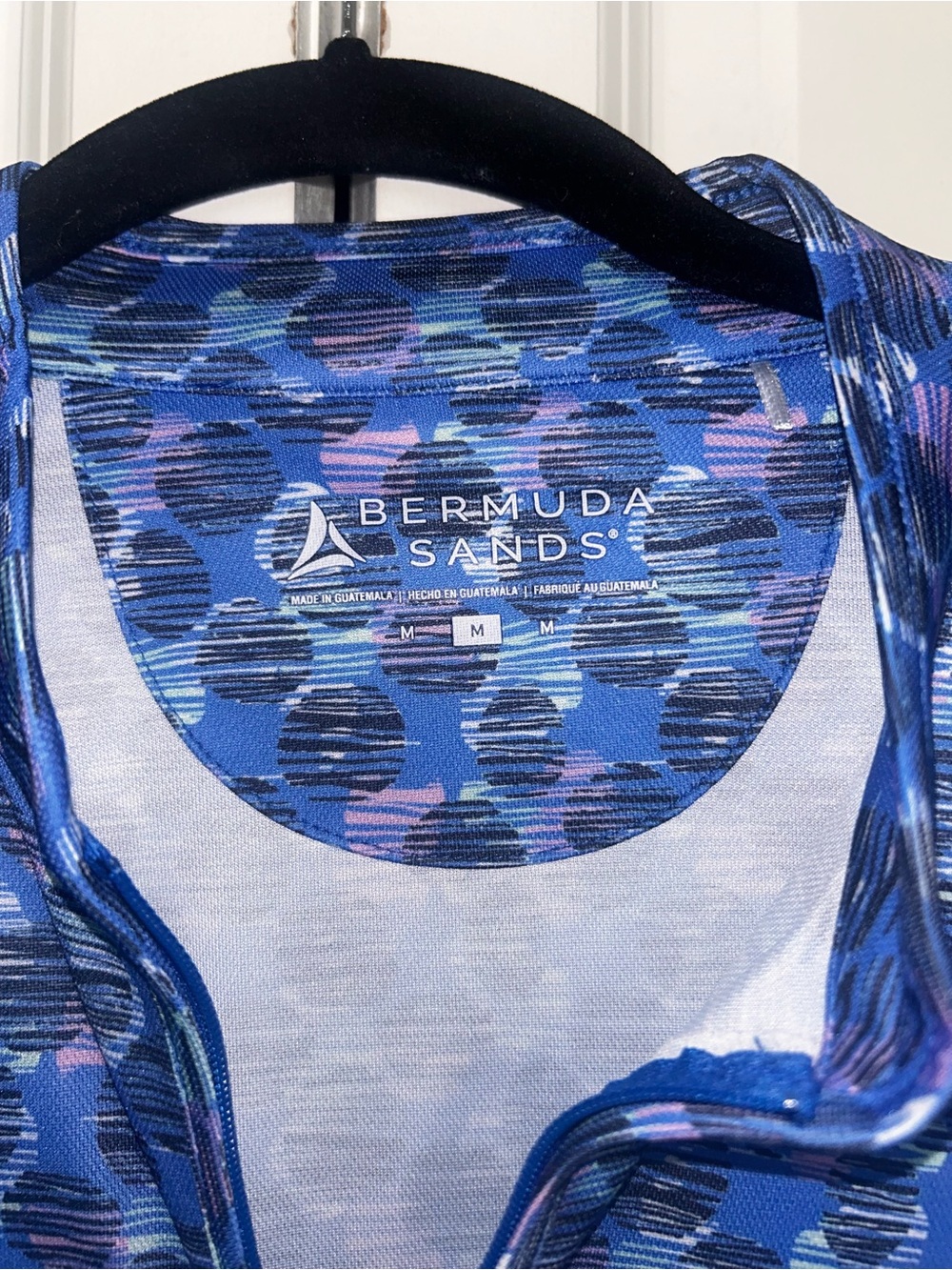 Bermuda Sands Blue Patterned Zip-Front Mini Dress - Picture 3 of 7